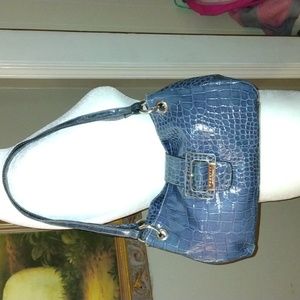 Rosetti Blue alligator print shoulder bag EUC